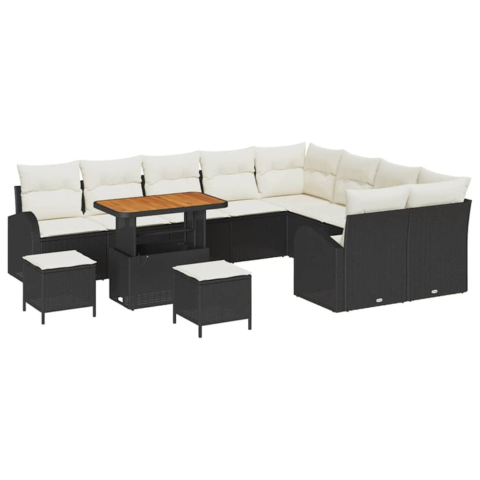 Set de canapele pentru grădină 12 pcs Negru Rattan poli - WALTI WALTI