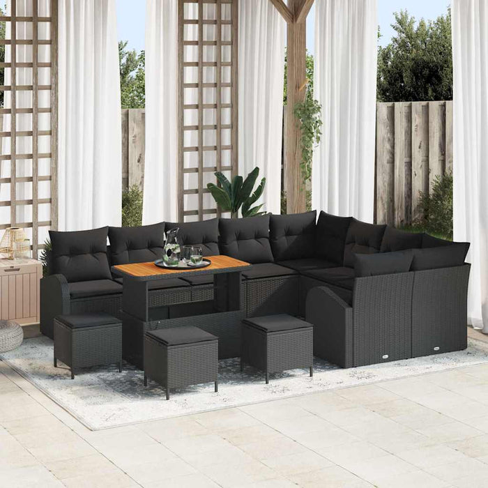 Set de canapele pentru grădină 13 pcs Negru Rattan poli - WALTI WALTI