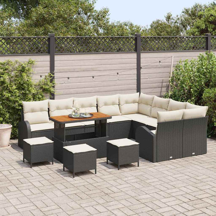 Set de canapele pentru grădină 13 pcs Negru Rattan poli - WALTI WALTI