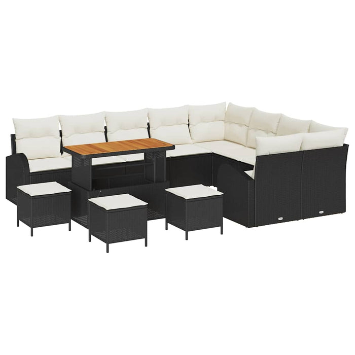 Set de canapele pentru grădină 13 pcs Negru Rattan poli - WALTI WALTI