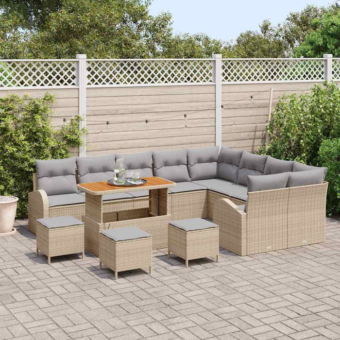 Set de canapele pentru grădină cu pernă 13 pcs Bej Rattan poli - WALTI WALTI