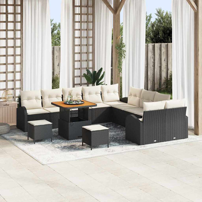 Set de canapele pentru grădină 13 pcs Negru Rattan poli - WALTI WALTI