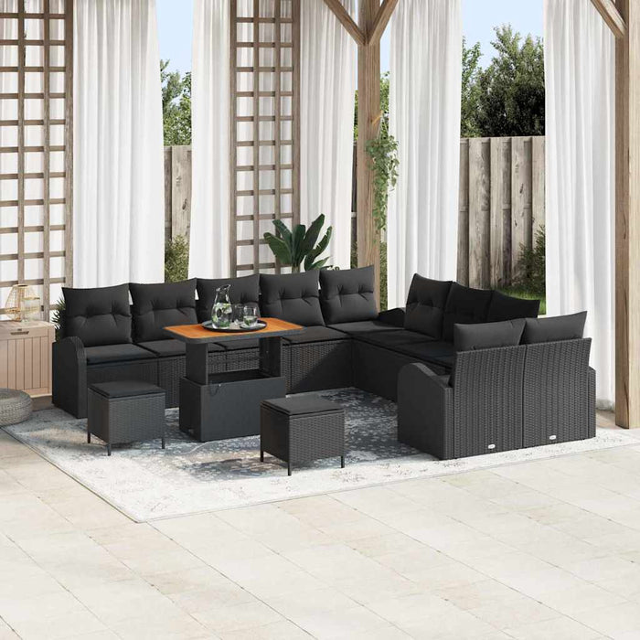 Set de canapele pentru grădină 13 pcs Negru Rattan poli - WALTI WALTI