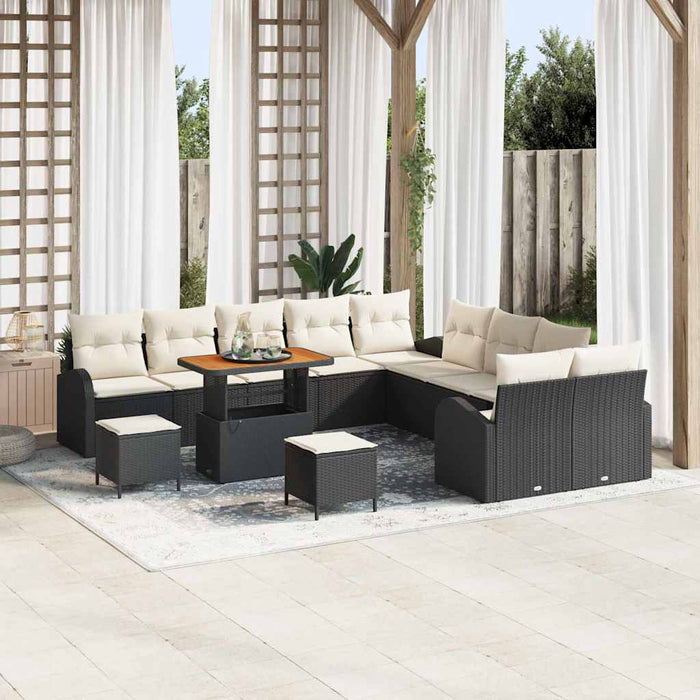 Set de canapele pentru grădină 13 pcs Negru Rattan poli - WALTI WALTI