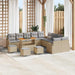 Set de canapele pentru grădină cu pernă 14 pcs Bej Rattan poli - WALTI WALTI