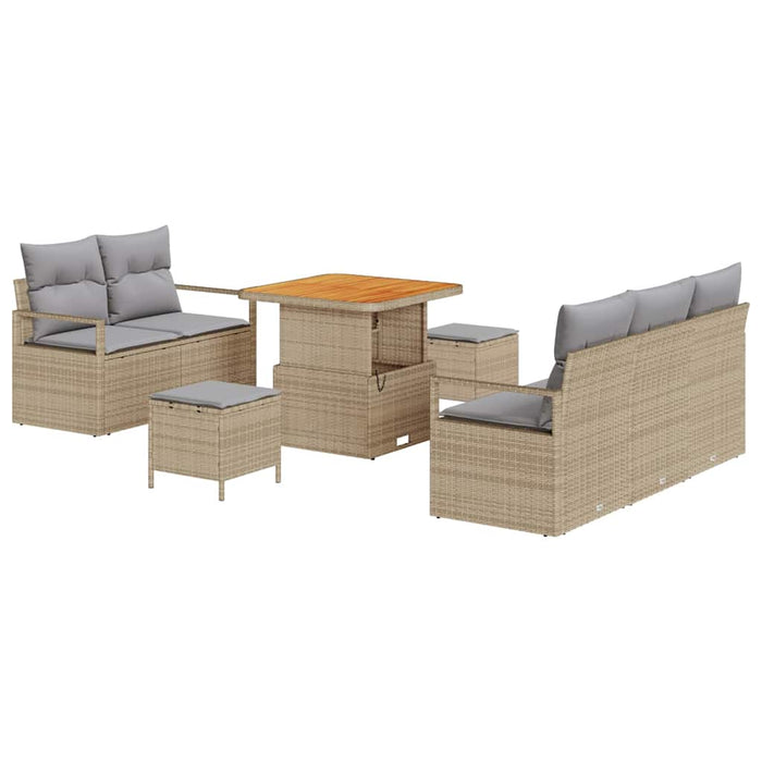 Set de canapele pentru grădină cu pernă 8 pcs Bej Rattan poli - WALTI WALTI