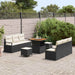 Set de canapele pentru grădină cu pernă 9 pcs Negru Rattan poli - WALTI WALTI