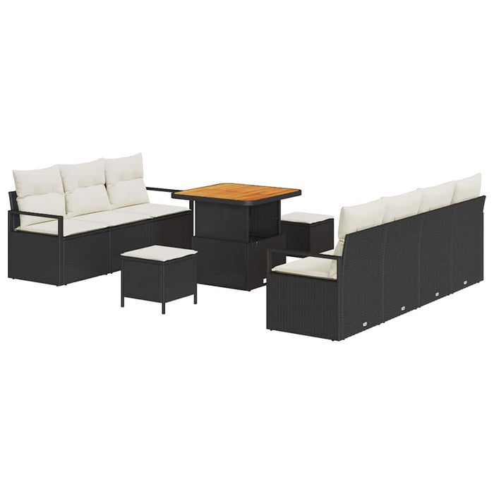 Set de canapele pentru grădină 10 pcs Negru Rattan poli - WALTI WALTI