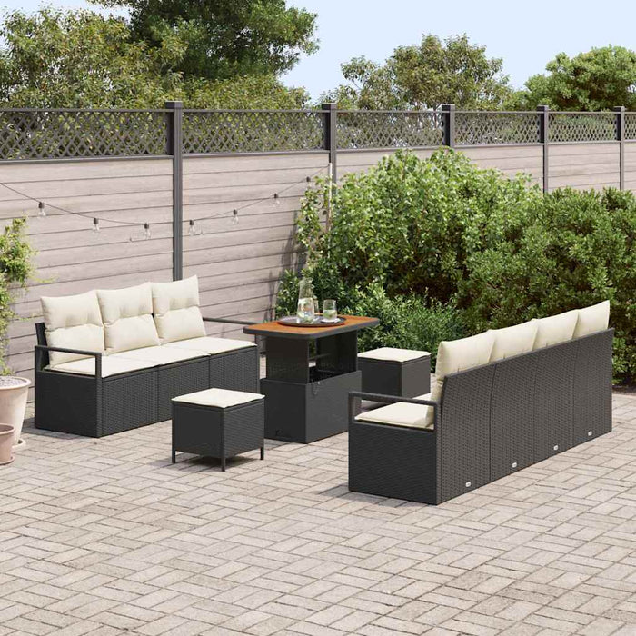 Set de canapele pentru grădină 10 pcs Negru Rattan poli - WALTI WALTI