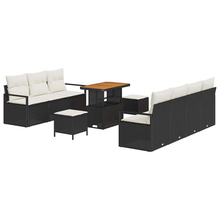 Set de canapele pentru grădină 10 pcs Negru Rattan poli - WALTI WALTI