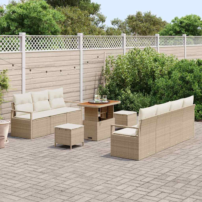 Set de canapele pentru grădină cu pernă 10 pcs Bej poliratan - WALTI WALTI