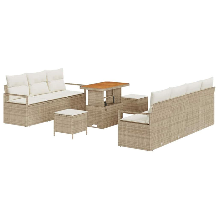 Set de canapele pentru grădină cu pernă 10 pcs Bej poliratan - WALTI WALTI