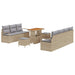 Set de canapele pentru grădină cu pernă 10 pcs Bej Rattan poli - WALTI WALTI