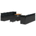 Set de canapea de grădină cu 11 piese și perne, rattan negru, acacia - WALTI WALTI