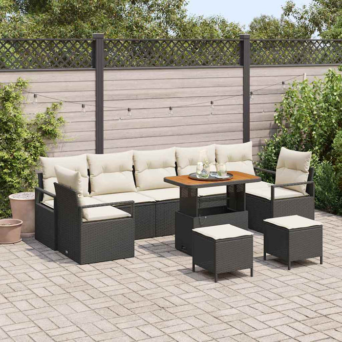 Set de canapele pentru grădină 10 pcs Negru Rattan poli - WALTI WALTI