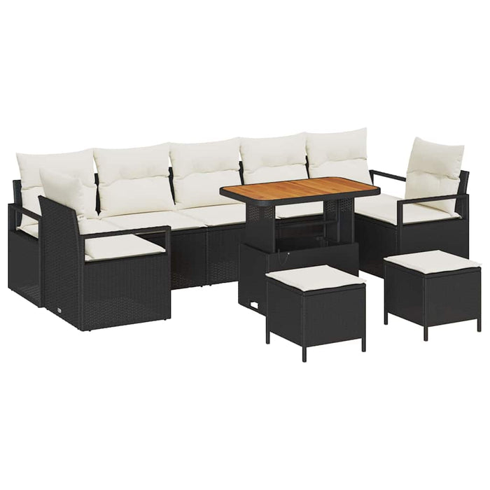 Set de canapele pentru grădină 10 pcs Negru Rattan poli - WALTI WALTI