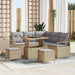 Set de canapele pentru grădină cu pernă 8 pcs Bej Rattan poli - WALTI WALTI