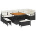 Set de canapele pentru grădină cu pernă 9 pcs Negru Rattan poli - WALTI WALTI