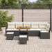 Set de canapele pentru grădină cu pernă 9 pcs Negru Rattan poli - WALTI WALTI