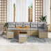 Set de canapele pentru grădină cu pernă 9 pcs Bej Rattan poli - WALTI WALTI