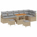 Set de canapele pentru grădină cu pernă 9 pcs Bej Rattan poli - WALTI WALTI