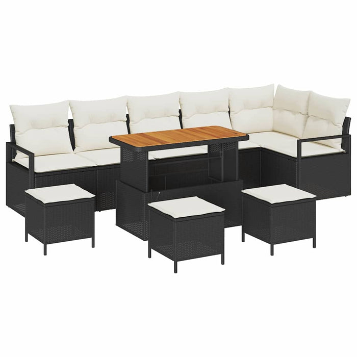 Set de canapele pentru grădină 10 pcs Negru Rattan poli - WALTI WALTI