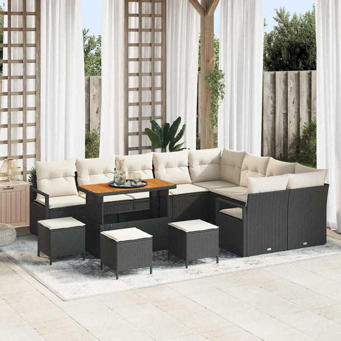 Set de canapele pentru grădină 13 pcs Negru Rattan poli - WALTI WALTI