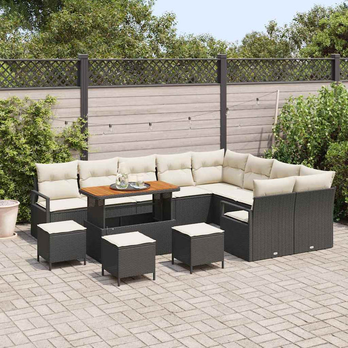 Set de canapele pentru grădină 13 pcs Negru Rattan poli - WALTI WALTI