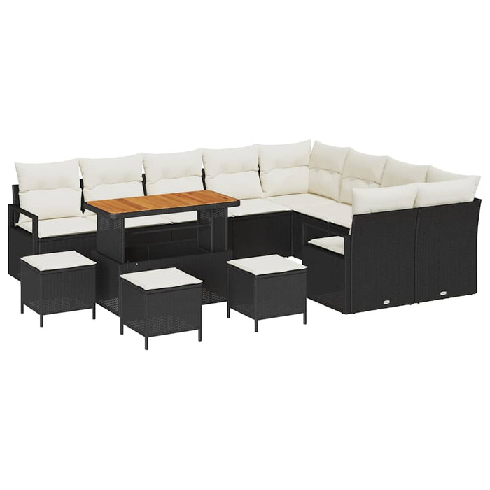 Set de canapele pentru grădină 13 pcs Negru Rattan poli - WALTI WALTI