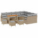 Set de canapele pentru grădină cu pernă 13 pcs Bej Rattan poli - WALTI WALTI