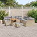 Set de canapele pentru grădină cu pernă 13 pcs Bej Rattan poli - WALTI WALTI