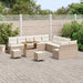 Set de canapea de grădină de 13 piese de la , cu perne și rattan poly bej, plus acacia. - WALTI WALTI