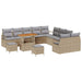 Set de canapele pentru grădină cu pernă 13 pcs Bej Rattan poli - WALTI WALTI