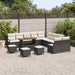 Set de canapea de grădină din 14 piese cu perne Ratan polișat negru Acacia - WALTI WALTI