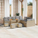 Set de canapele pentru grădină cu pernă 14 pcs Bej Rattan poli - WALTI WALTI