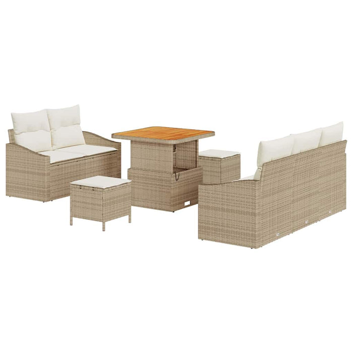 Set de canapele pentru grădină cu pernă 8 pcs Bej poliratan - WALTI WALTI