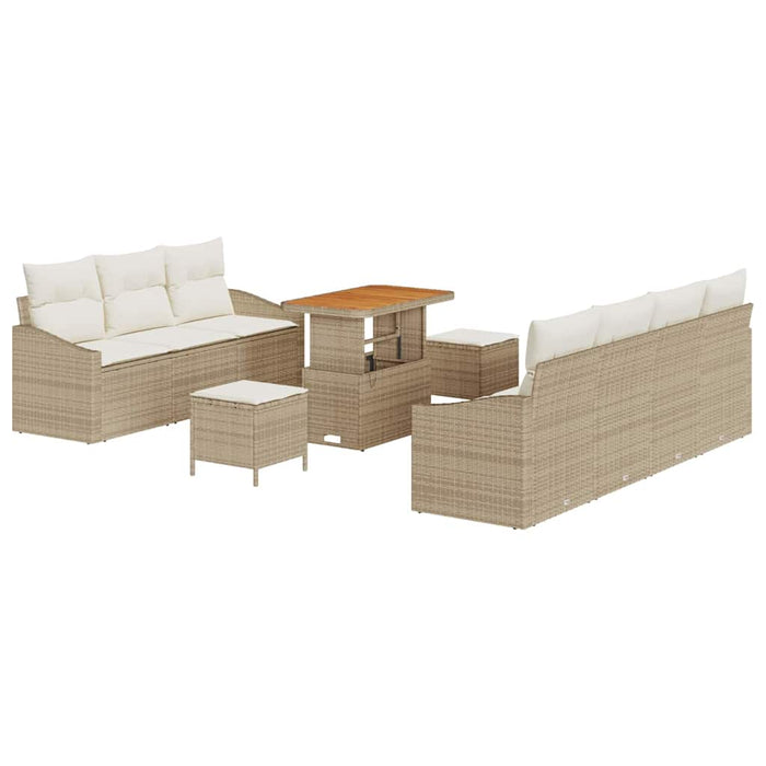 Set de canapele pentru grădină cu pernă 10 pcs Bej poliratan - WALTI WALTI