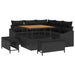 Set de canapea de grădină 8 piese cu perne, rattan negru și acacia - WALTI WALTI