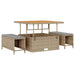 Set de canapele de grădină din 8 piese cu perne bej din poli rattan acacia - WALTI WALTI