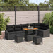 Set de canapele de grădină de 9 piese cu pernuțe negre din rattan poly acacia - WALTI WALTI