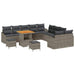 Set de canapele pentru grădină cu pernă 13 pcs Gri Rattan poli - WALTI WALTI