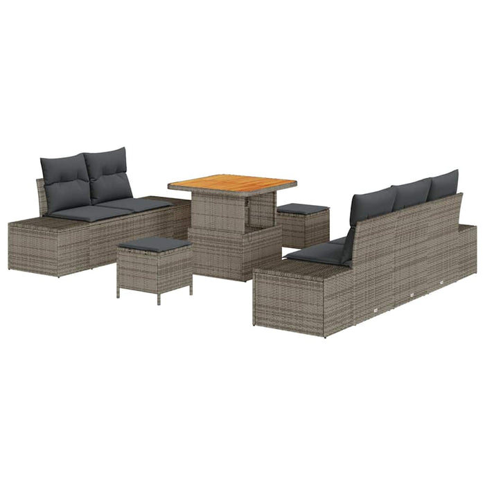 Set de canapele pentru grădină cu pernă 8 pcs Gri Rattan poli - WALTI WALTI