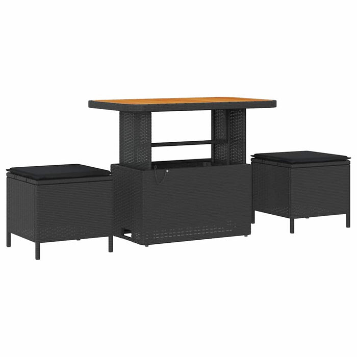 Set de canapele pentru grădină 10 buc. Negru poliratan WALTI
