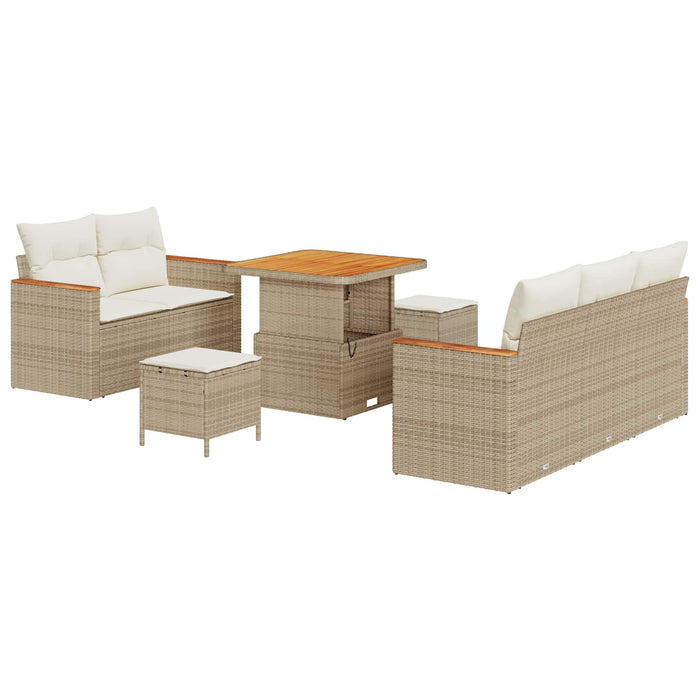 Set de canapele pentru grădină 8 pcs Bej poliratan WALTI