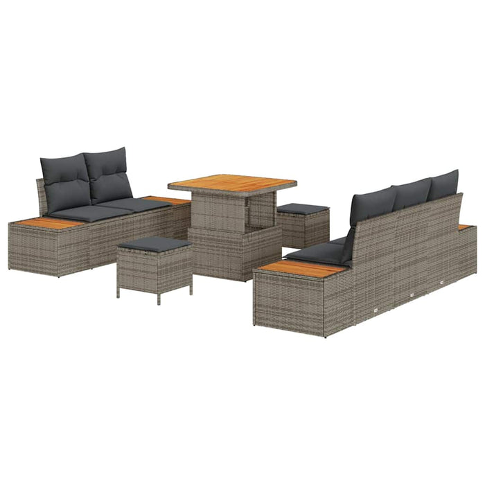 Set de canapele pentru grădină cu pernă 8 pcs Gri Rattan poli - WALTI WALTI