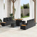 Set de canapele pentru grădină cu pernă 9 pcs Negru Rattan poli - WALTI WALTI