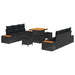 Set de canapele pentru grădină cu pernă 9 pcs Negru Rattan poli - WALTI WALTI