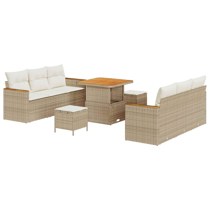 Set de canapele pentru grădină 9 pcs Bej poliratan - WALTI WALTI