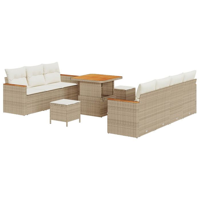 Set de canapele pentru grădină 10 pcs Bej poliratan WALTI