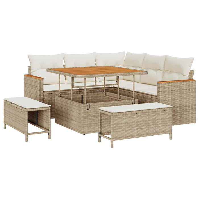 Set de canapele pentru grădină 8 pcs Bej poliratan - WALTI WALTI